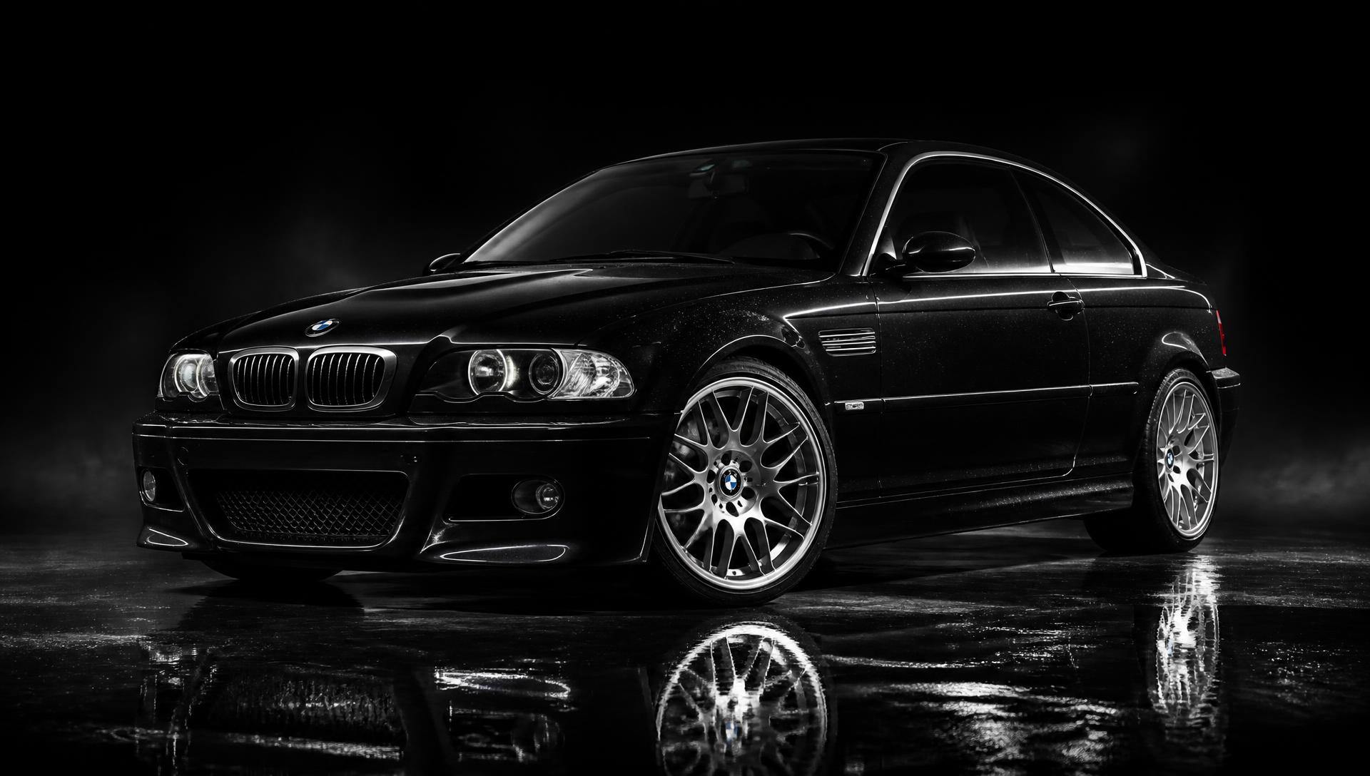 Freshly detailed black BMW M3 with a mirror finish